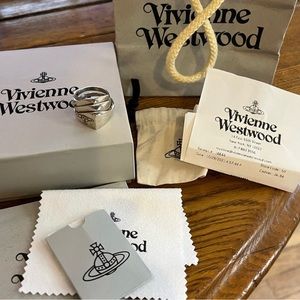 .925 silver vivienne westwood knuckleduster hinged ringe size XL unisex with box